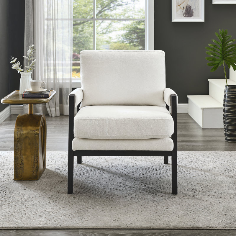 Fauteuil d'appoint rembourré Kelly, Blanc