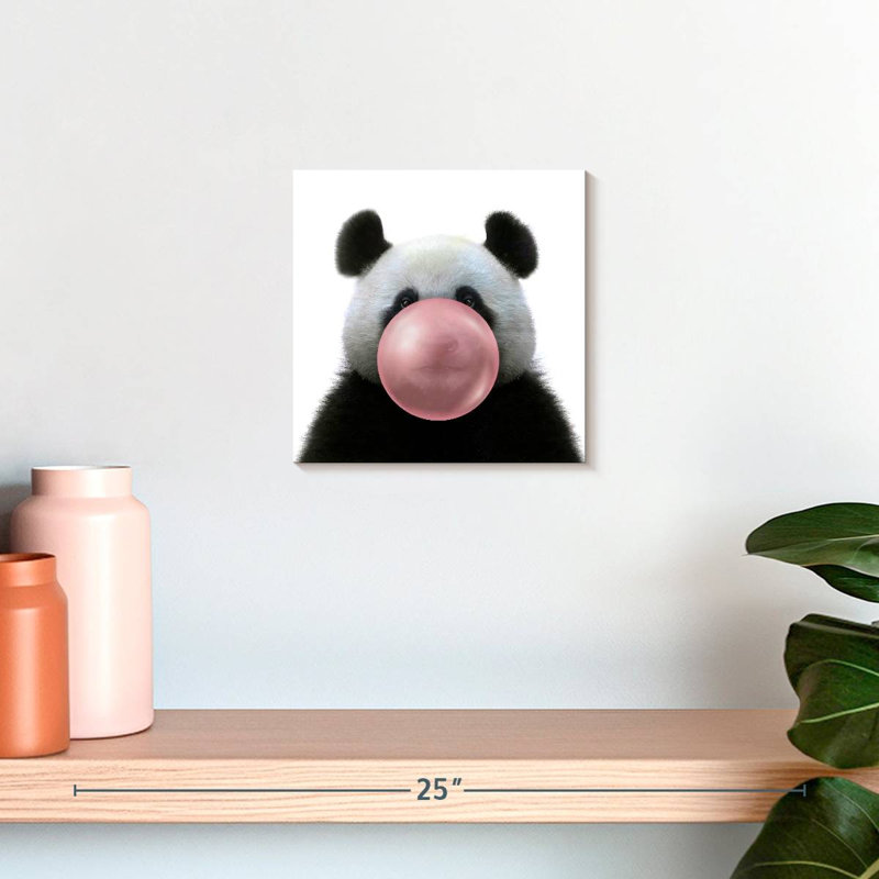 " Panda Bubble Gum " Print, 10" H x 10" W x 1.25" D
