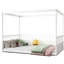 Lit de plancher en bois de pin blanc solide et stable