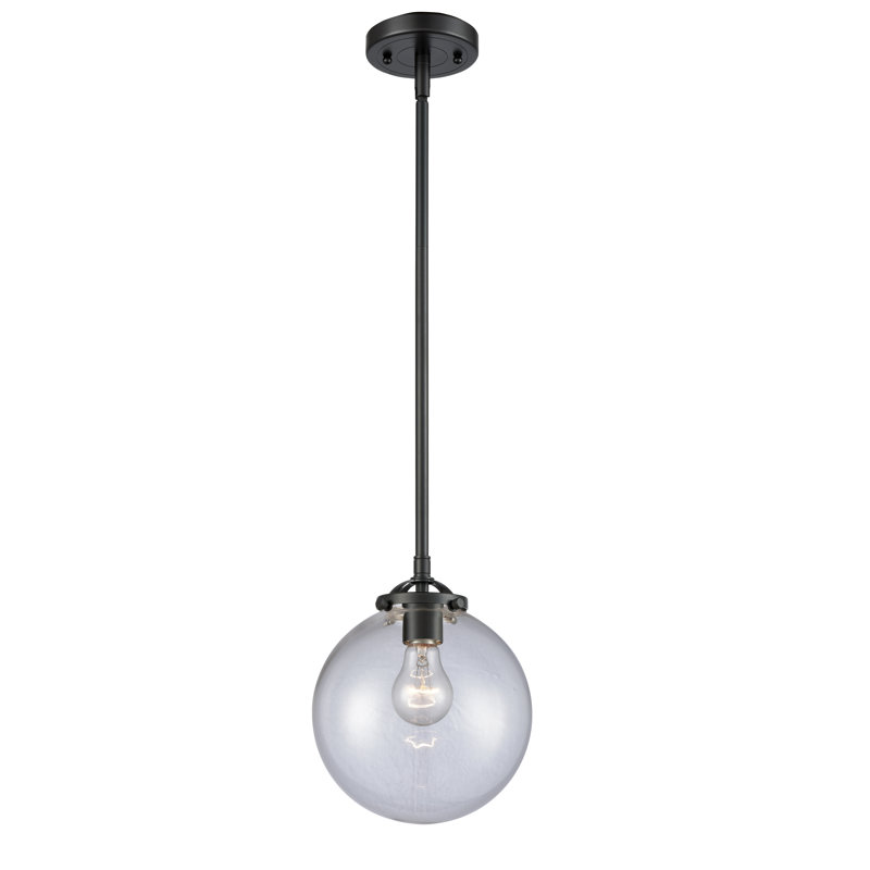 Luminaire suspendu sphère 1 lumière Zarmayr, DEL, Transparent, Bronze huilé