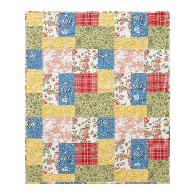 Farmhouse Floral Quilted Throw Blanket