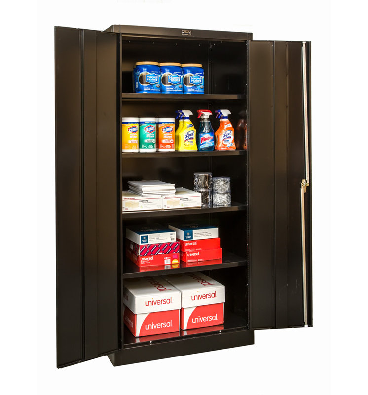 Armoire de rangement à 1 tablette, L 48 po x P 18 po x H 78 po, Noir