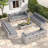  12 - Person Outdoor Wicker Patio Conversation Furniture Set with Cushions-1816889142