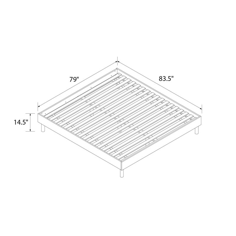 Lit plateforme en bois sans outils, Très grand lit