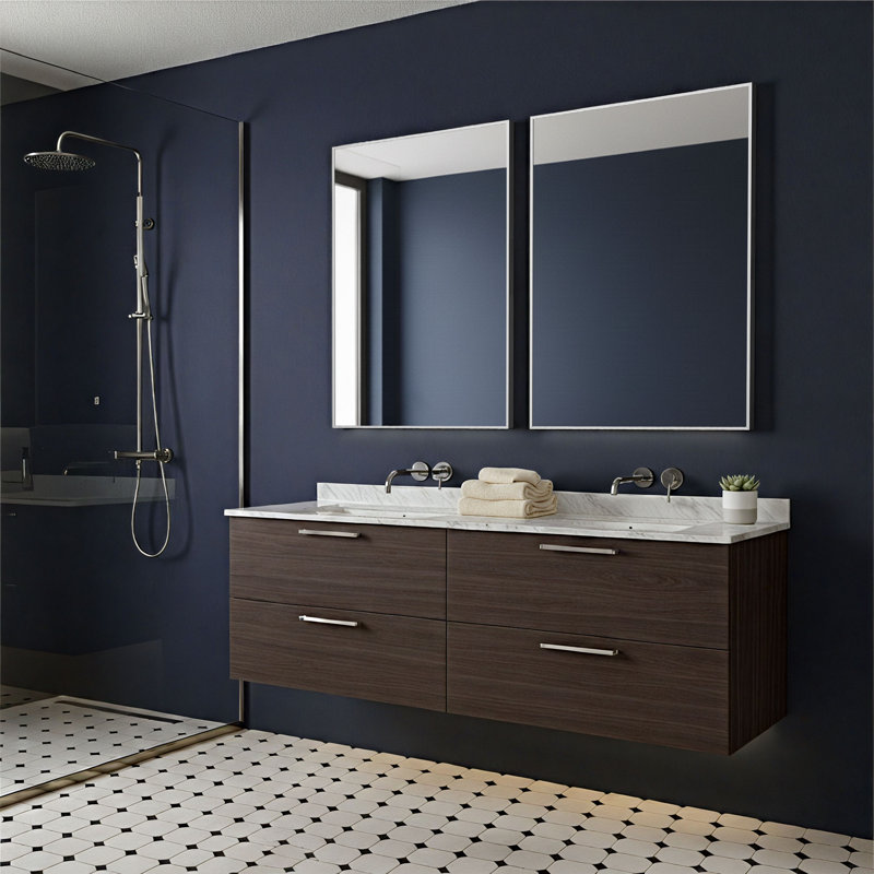 Rectangle Wall Vanity Mirror, Silver