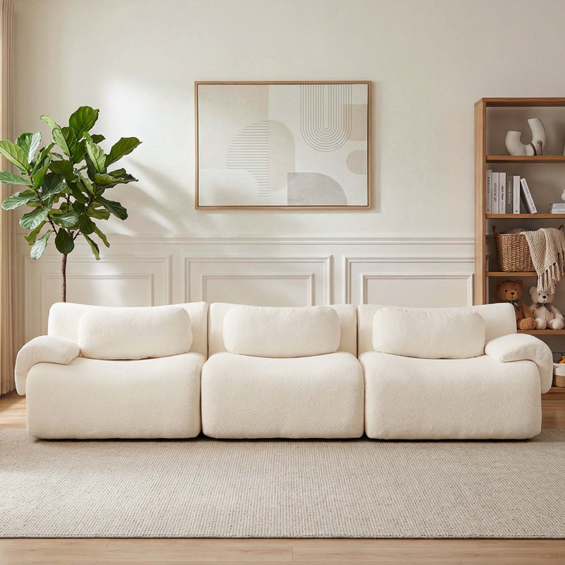 Canapé d'angle modulaire Cloud sans os, canapé en chenille, assise profonde et dossier offrant un bon soutien, base antidérapante, aucun assemblage requis
