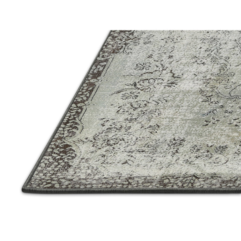 Tapis contemporain gris, Rectangle 4 pi x 6 pi