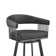 Robinett Swivel Counter or Bar Height Bar Stool with Arms and Footrest in Faux Leather and Metal