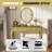 Luxury Makeup Vanity Desk, Oval Mirror, 3 Drawer Dressing Table, Jewelry Organizer, Elegant Console Table-243106441
