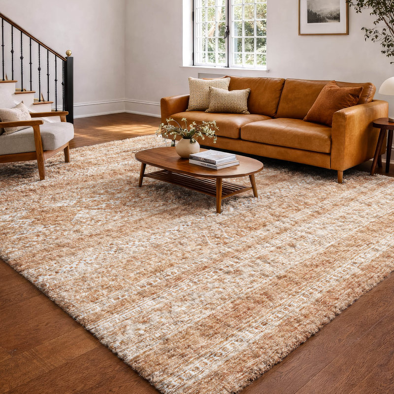 Tapis à poil long de qualité supérieure lavable à la machine ADS714, Copper, 3 pi x 5 pi