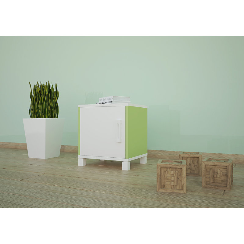 Williar Nightstand, White/Green