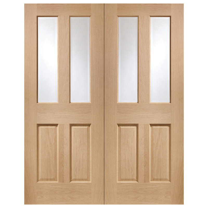 Internal Glazed Oak Malton Pair, 1981mm H x 1168mm W x 40mm D