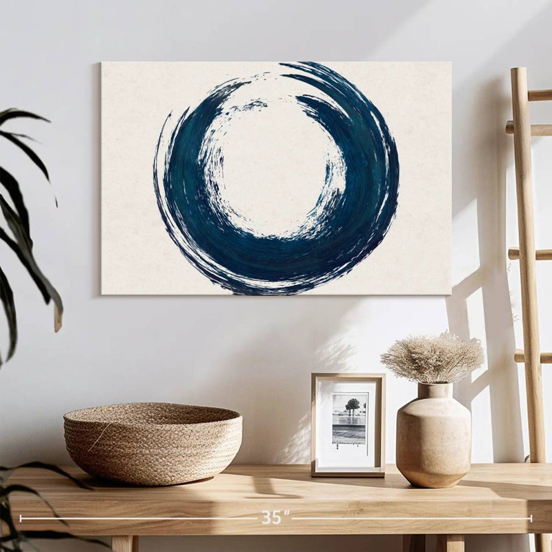 Cercle abstrait sur toile, H 16 po x l 24 po x P 1,25 po