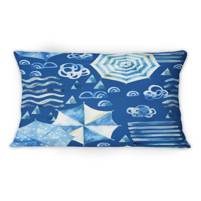 Coussin décoratif à motif vacances V avec soleil et parasol V - 1