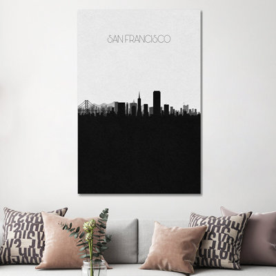 San Francisco, California City Skyline by Ayse Deniz Akerman - Wrapped Canvas Gallery-Wrapped Canvas Giclée