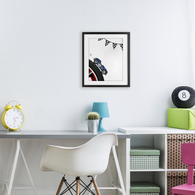 Vintage Fast Lane Racecar Framed Print Under Glass, design by Christine Simpson Art