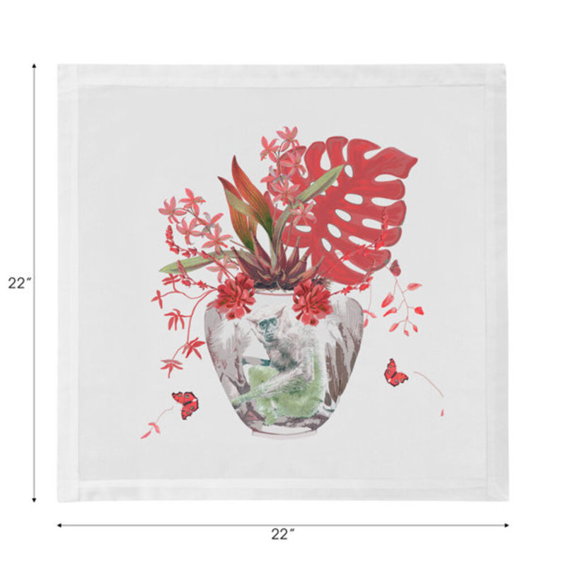 Cotton Blend Square Napkins, Cherry