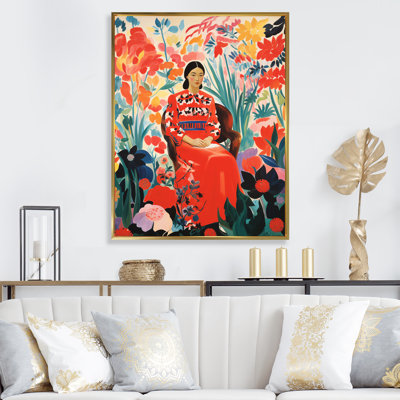 Mexican Floral Woman Portrait III - Mexican Woman Wall Art