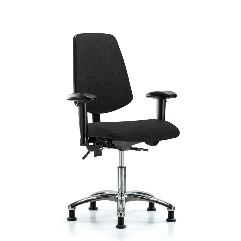Hannah Task Chair, Black, Glides, Not Included