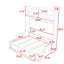 Grand lit escamotable mural avec canapé et tablettes de rangement-493396516