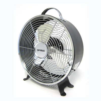 10” Retro Design Drum Fan, Black