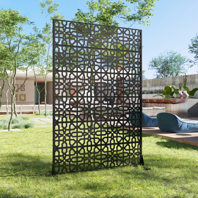 72"H×47"W×16"D Outdoor Metal Privacy Screen Garden Trellis Lattice Panel Fence Panel