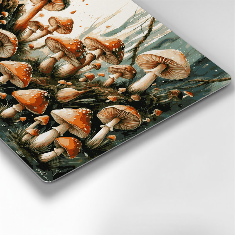 Art mural d'Halloween, champignons et champignons, H 24 po x l 36 po