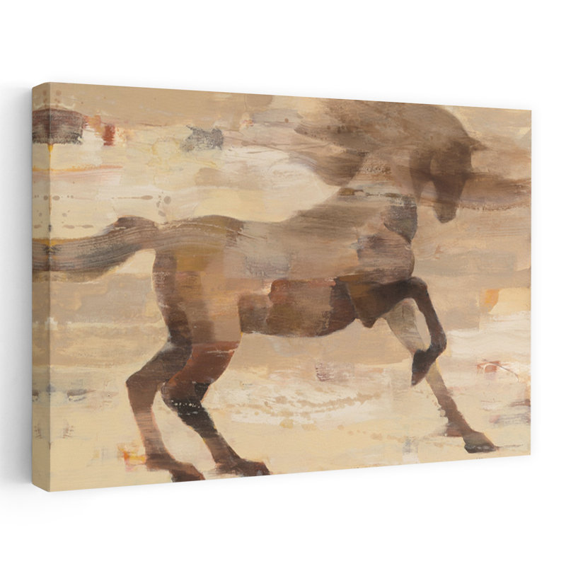 Impression sur toile, "Stepping High Traditional Horse Wildlife", 32" H x 48" W
