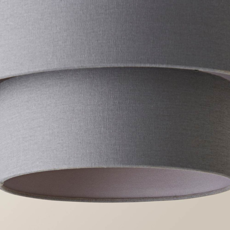 Talar 20cm H Linen Blend Drum Lamp Shade ( Slip-On ), Grey