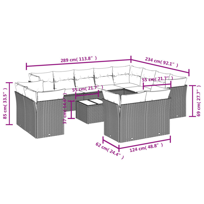 Ensemble de canapé de jardin Vidaxl