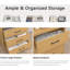 Commode 3 tiroirs en bois - Commode large pour chambre à coucher, salon ou bureau personnel-1418459962