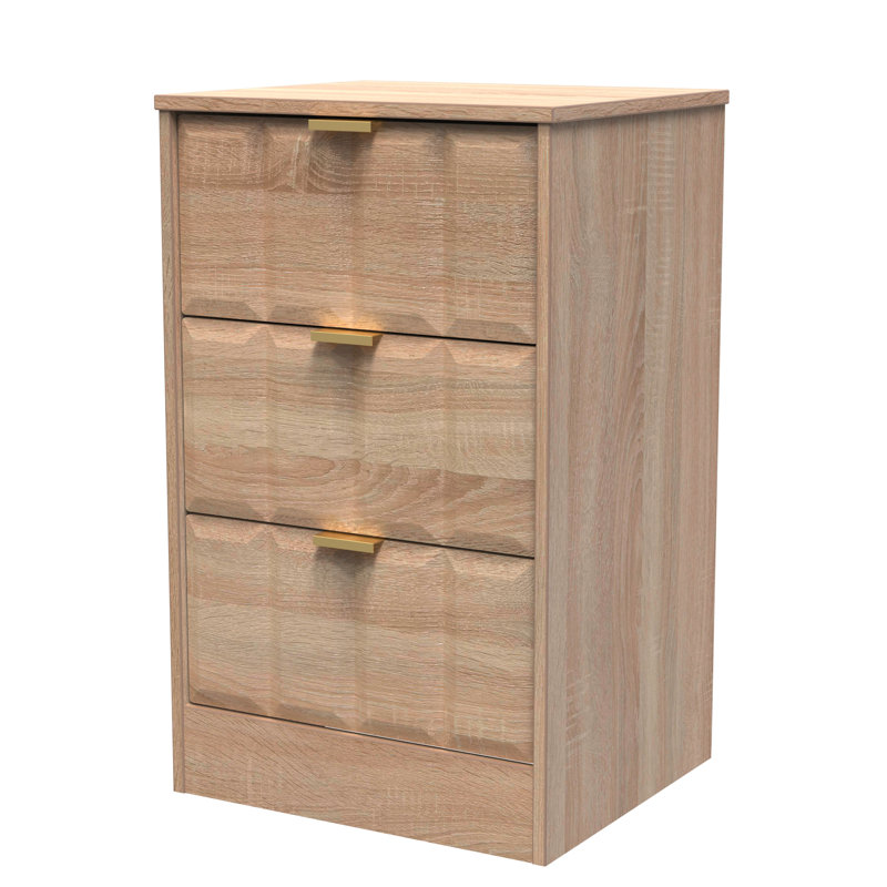 Arnesto 45cm W Manufactured Wood Bedside Table, Bardolino Oak
