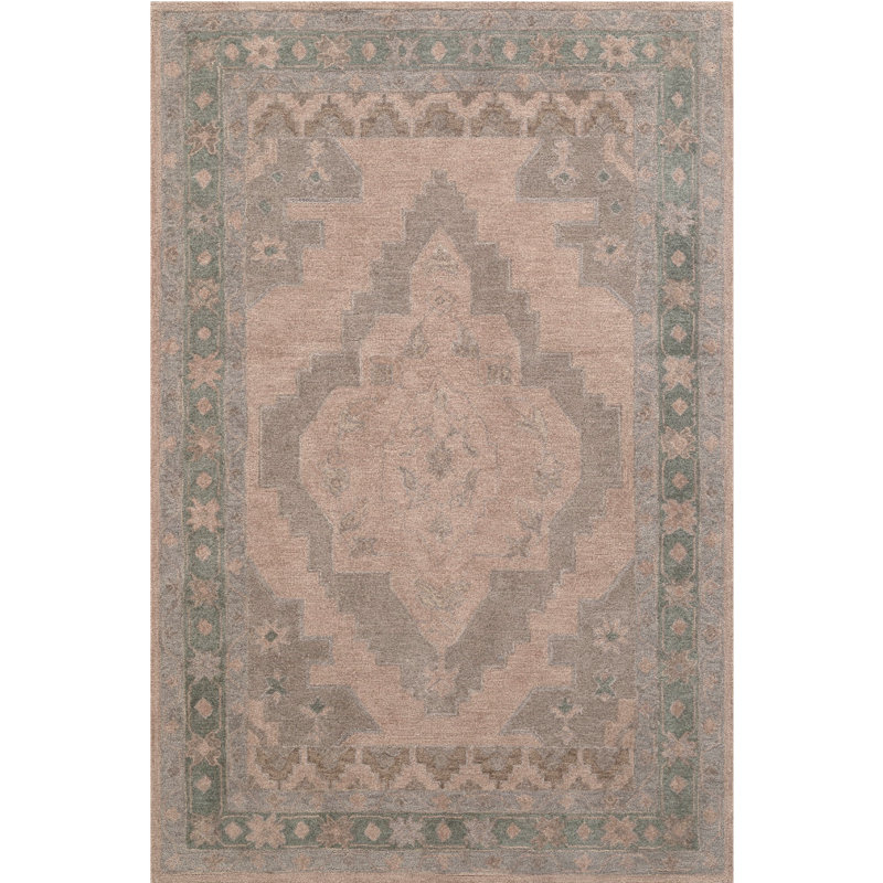 Tapis d'intérieur en laine touffeté à la main Safi, Rectangle 8 pi 9 po x 11 pi 9 po
