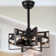 Notchietown 18" Industrial Reversible Ceiling Fan with 6 Lights and Remote, DC Motor 6 Speeds Ceiling Fan