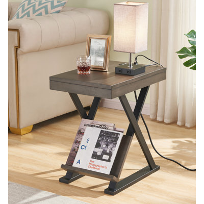Miki End Table Built-In Outlets