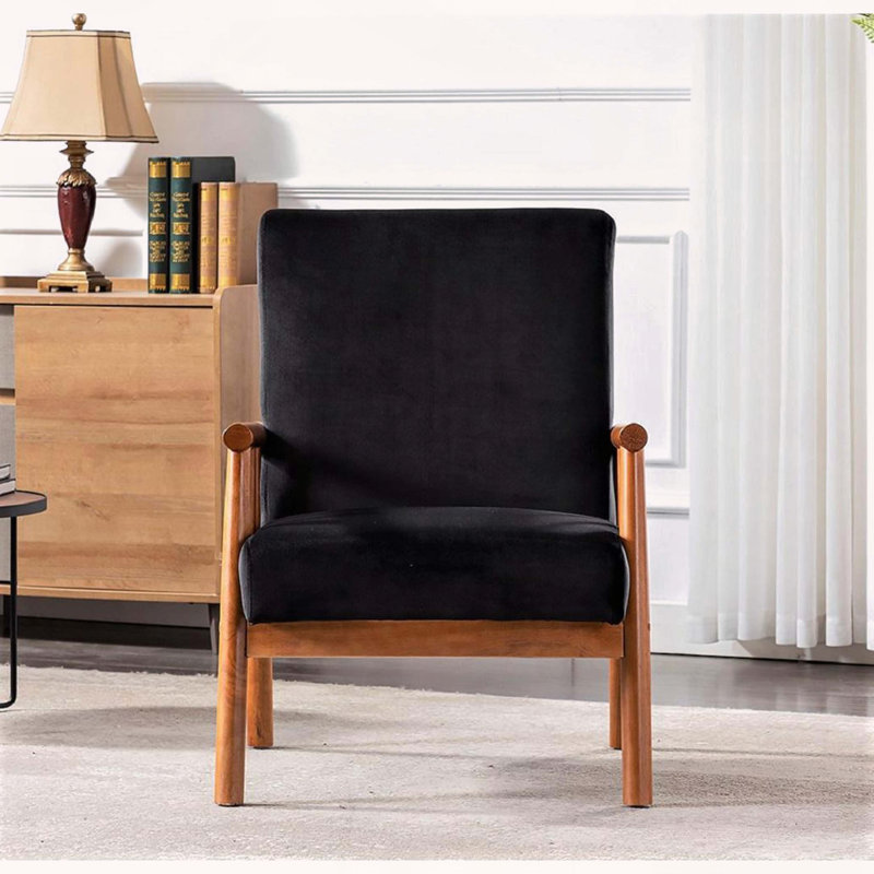 Fauteuil classique classique Mid-Century, noir, Black