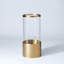 Plaid Etched Glass Hurricane-Antique Brass