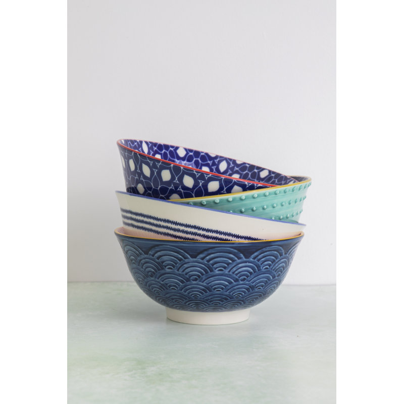 4 Piece Dessert Bowl Set, Blue