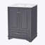 Ensemble de meuble-lavabo 24 po avec lavabo en céramique, armoire de rangement autoportante moderne avec poignées argentées, portes à fermeture douce