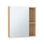 Pharmacie avec miroir, cinq tablettes internes, porte simple - pin