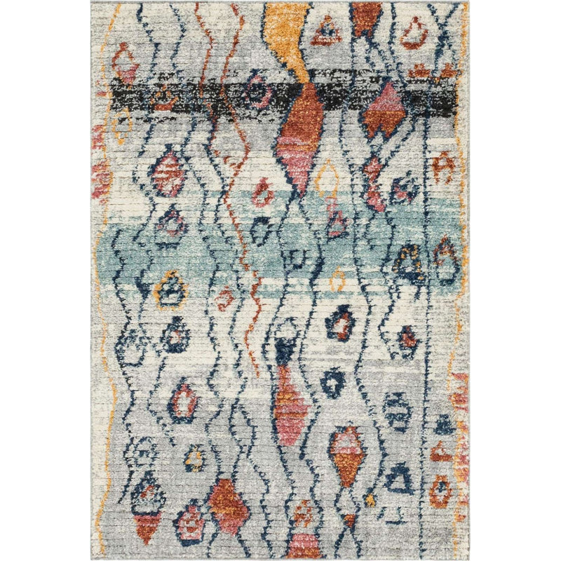 Victorville Abstract Indoor Rug, Rectangle 4' x 6'
