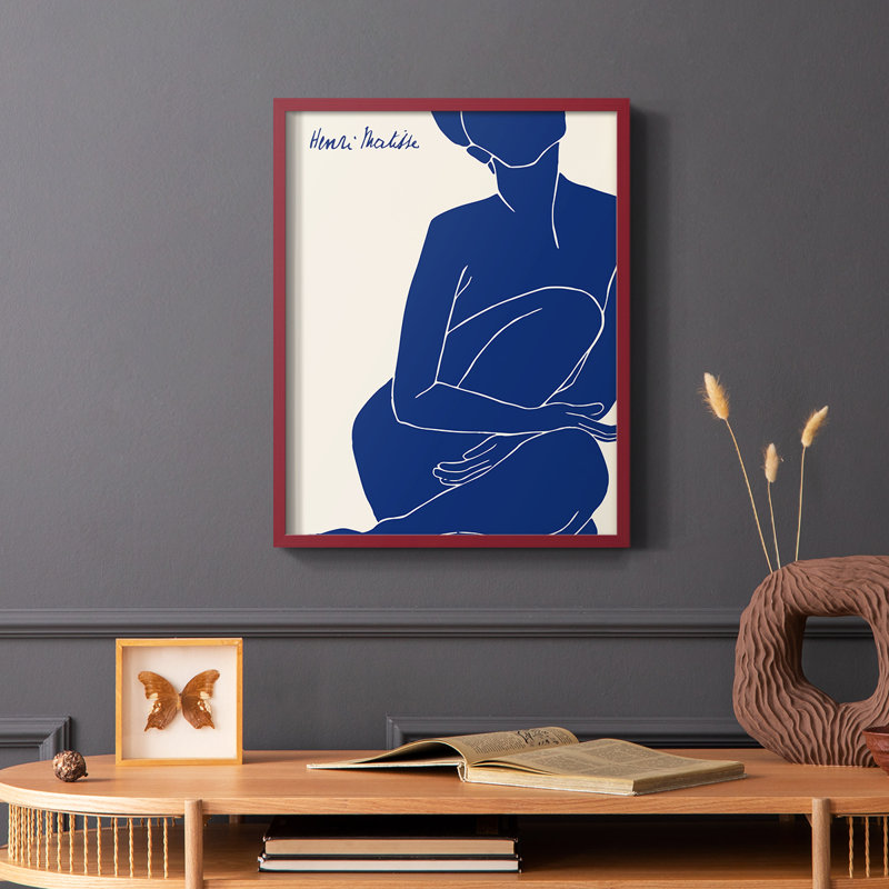 Matisse DI, reproduction encadrée - bois massif, H 10 po x l 8 po, Rouge