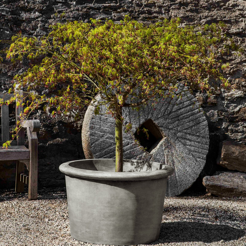 Palo Alto Handmade Pot Planter, 29" H x 32" W x 32" D, Natural