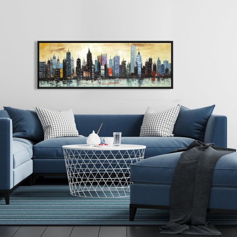 «Skyline On Abstract Cityscape» sur toile