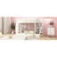 Lit superposé simple au-dessus d'un lit double en blanc avec espace supplémentaire - 3 tablettes, tiroirs et escaliers Les solutions de rangement fonctionnelles rehaussent votre chambre à coucher