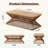Rustic Coffee Table with Woven Bamboo Base