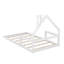 Lit simple au sol avec tête de lit en bois-821072447
