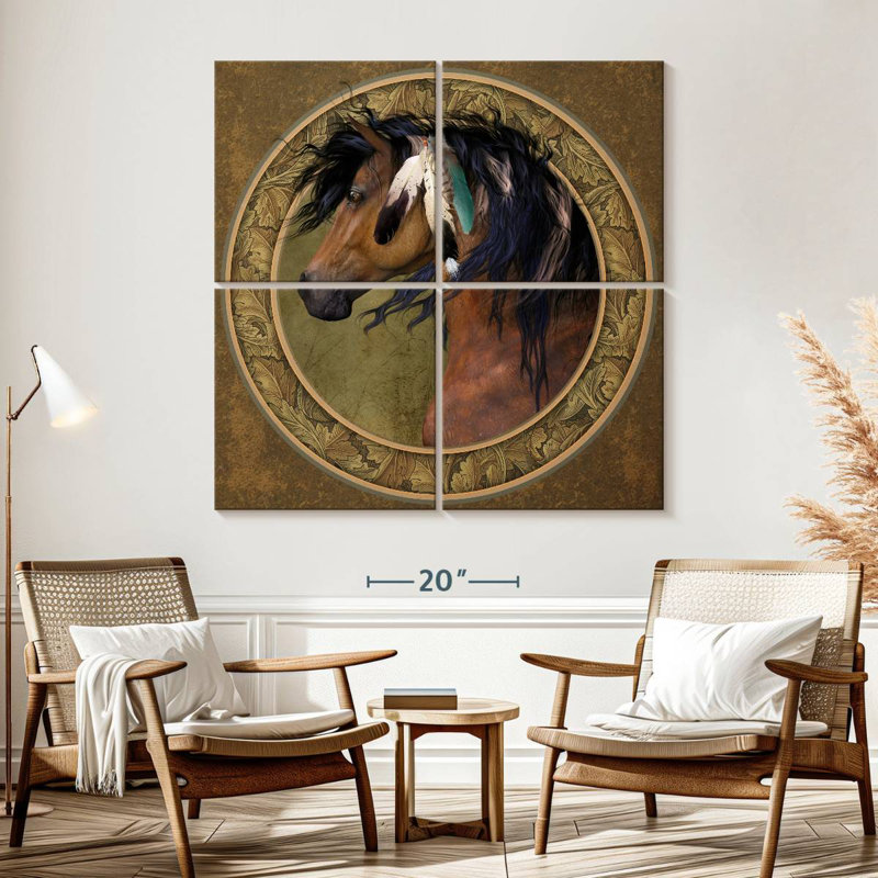 Cheval indien Brampt, H 57 po x l 57 po