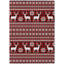 Tapis rouge renne de Noël intérieur / extérieur lavable à la machine-968530759