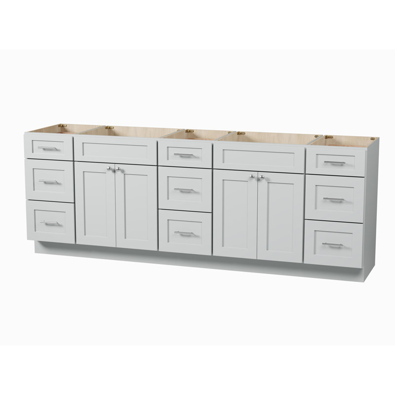 Base de meuble-lavabo double 93 po Disar, Gris